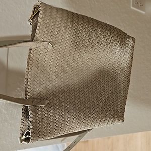 Madewell woven leather transport tote medium bag